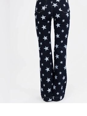Judy Blue Navy Denim with White Star Print High-Rise Jeans